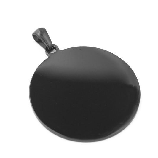 Stainless steel pendant / black / Ø 30 mm