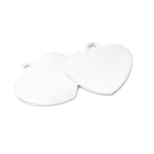 Heart stainless steel pendant / silver colored / 30 mm