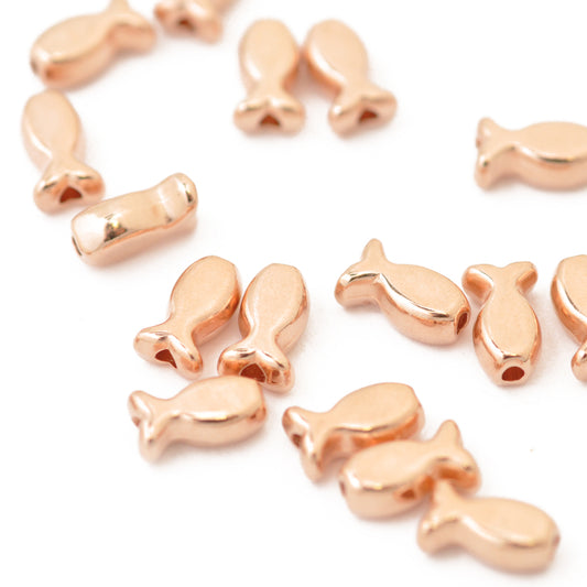 Fish bead baptism / rose gold colored / 9 mm