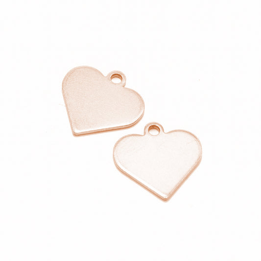 Heart stainless steel pendant / rose gold colored / Ø 15 mm