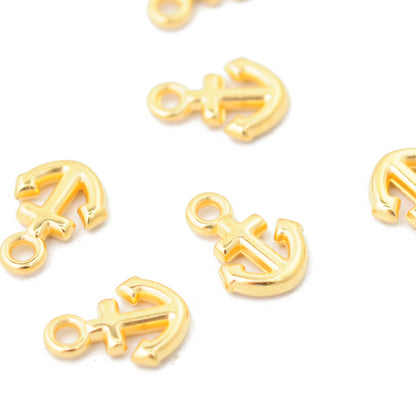 Anchor pendant // 24k gold plated // 9mm