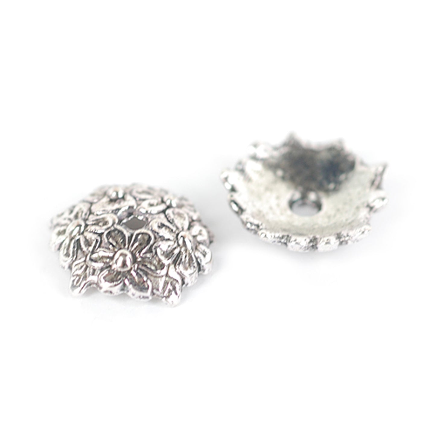 Bead cap / silver colored / 12 mm