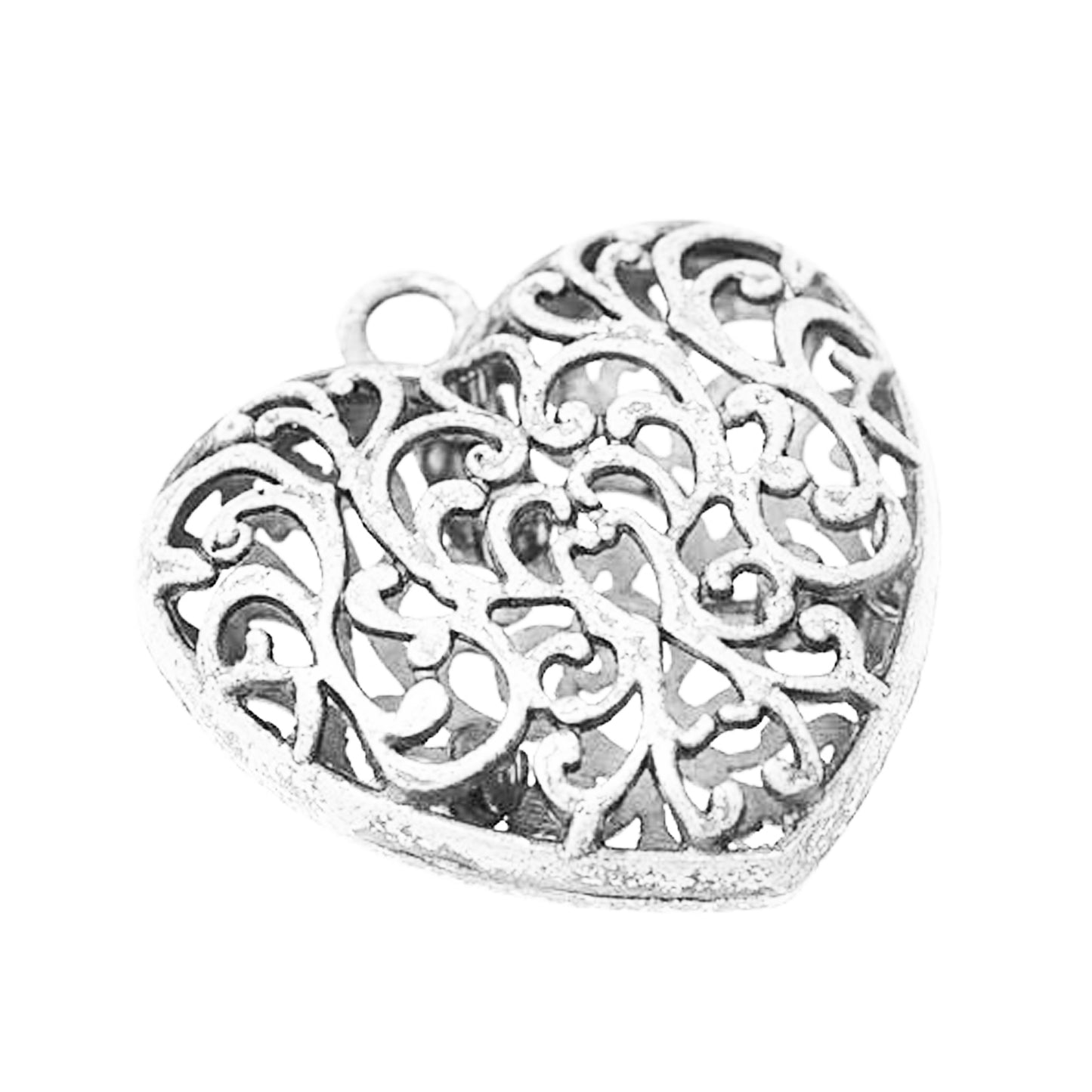Heart pendant / silver colored / 36 mm