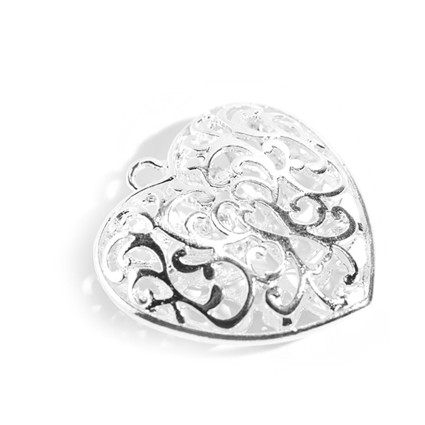 XL heart pendant / silver colored / 50 mm