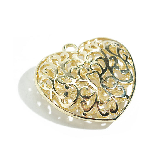 XL heart pendant / gold colored / 50 mm