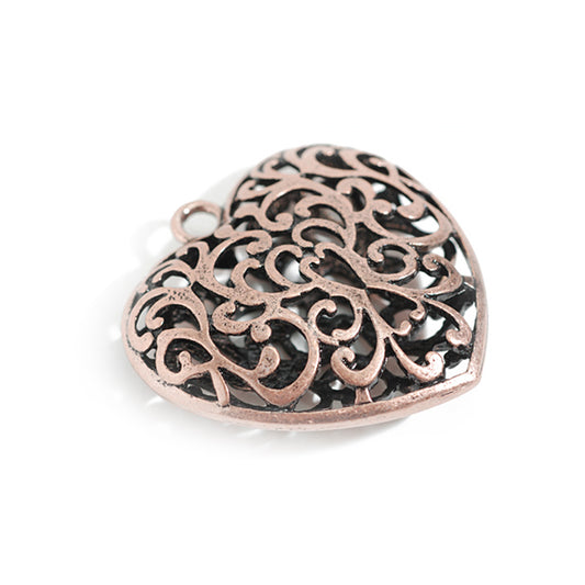 XL heart pendant / copper colored / 50 mm