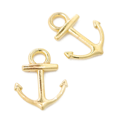 Anchor pendant / gold colored / 18 mm