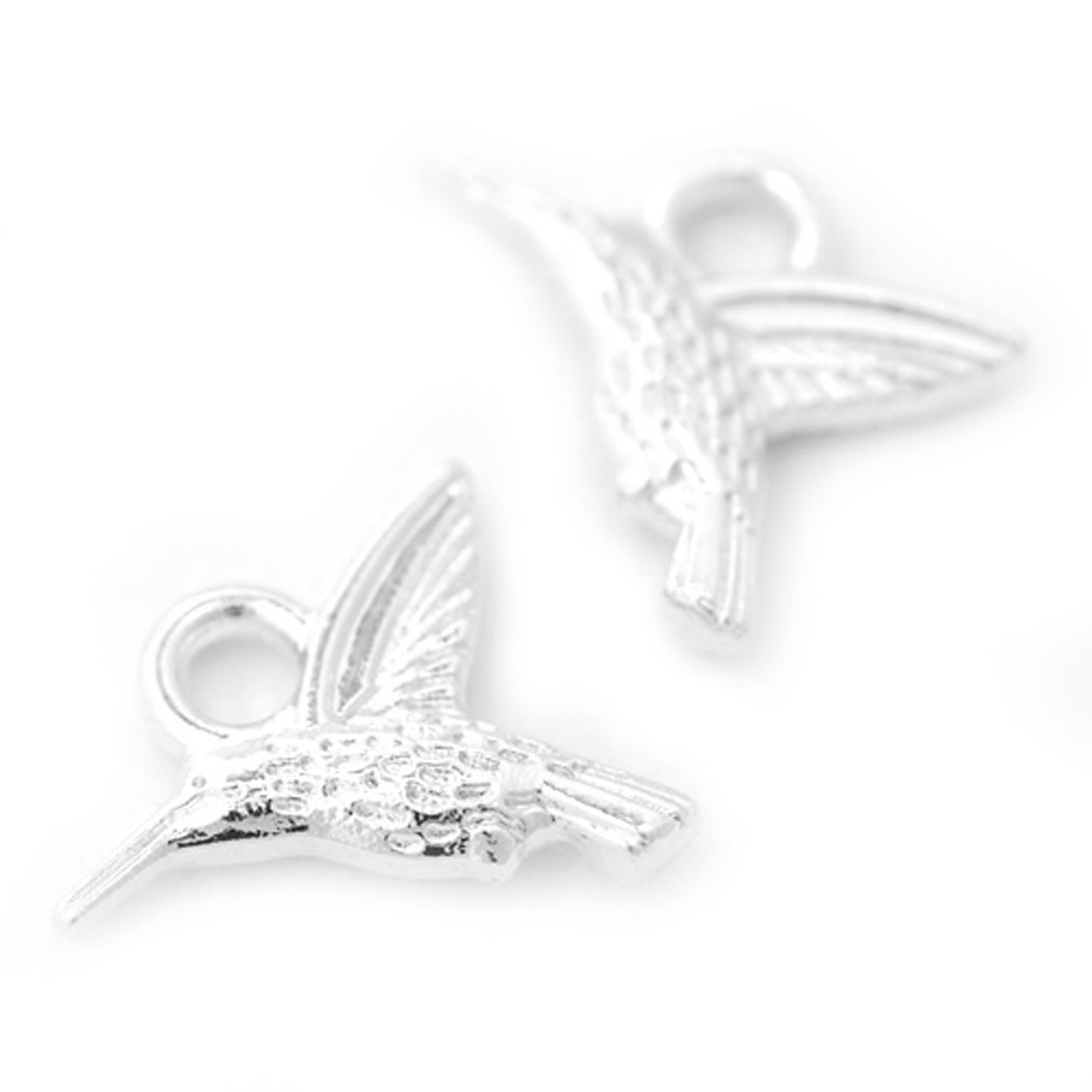 Hummingbird Pendant / silver colored / 14 mm