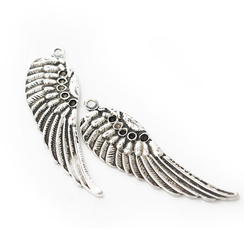 Wing pendant / silver colored / 50 mm