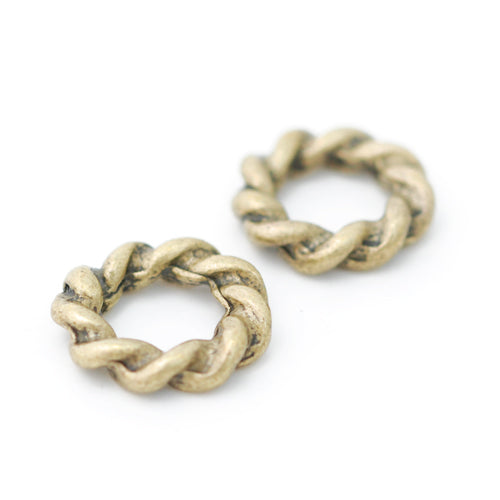 Cord ring solid / brass colored / Ø 12 mm