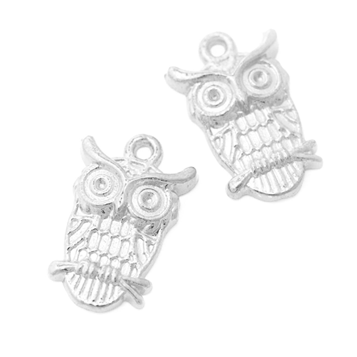 Owl Pendant / silver colored / 25 mm