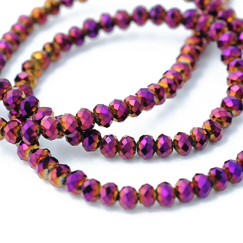 Briolette strand / lilac metallic / Ø 4 mm