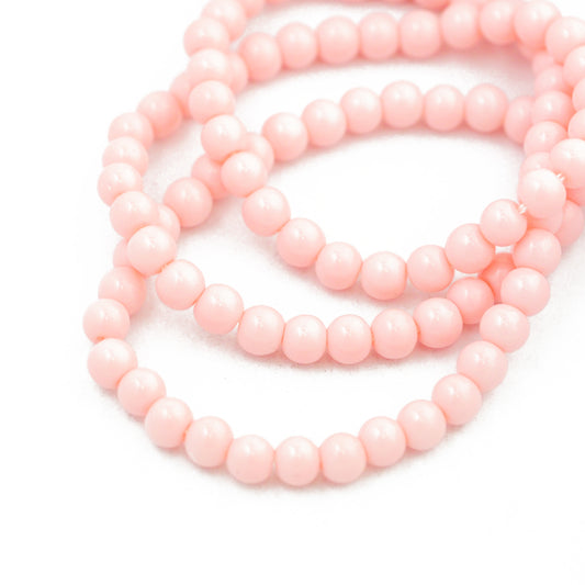 Strand of glass beads / pink / Ø 4 mm
