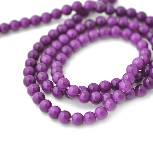 Strand of glass beads / lilac / Ø 4 mm