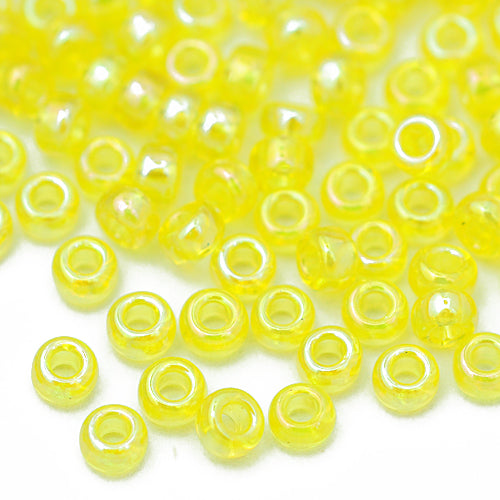 Miyuki Rocailles 11/0 gelb rainbow transparent / 15gr. Ø 2mm (0252)