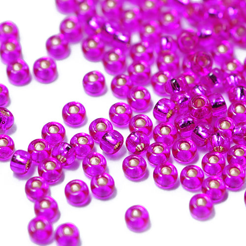 Miyuki Rocailles 11/0 fuchsia silverlined / 15gr. Ø 2mm (1340)