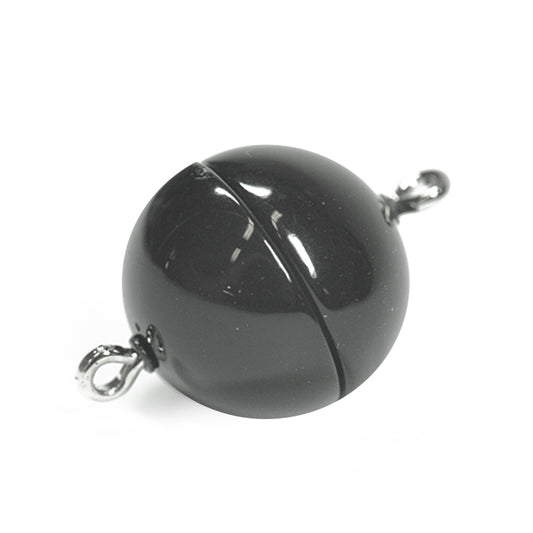 Power magnet clasp / glossy black / Ø 15 mm