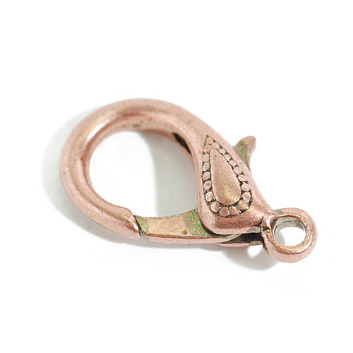 Lobster clasp XL decorated / copper / 25mm