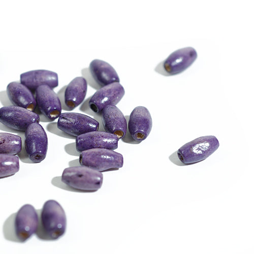 Wooden beads olives / lilac / 100 pcs. / 6x10 mm