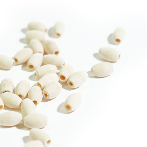 Wooden beads olives / natural / 100 pcs. / 6x10 mm