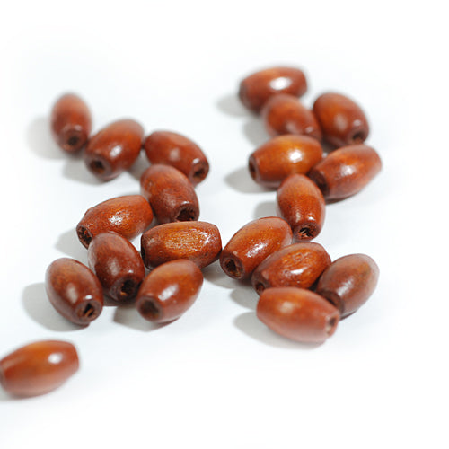 Wooden beads olives / brown / 100 pcs. / 6x10 mm
