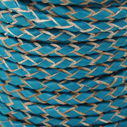 Lederband rund geflochten Bolo bicolor /  Ø 4mm