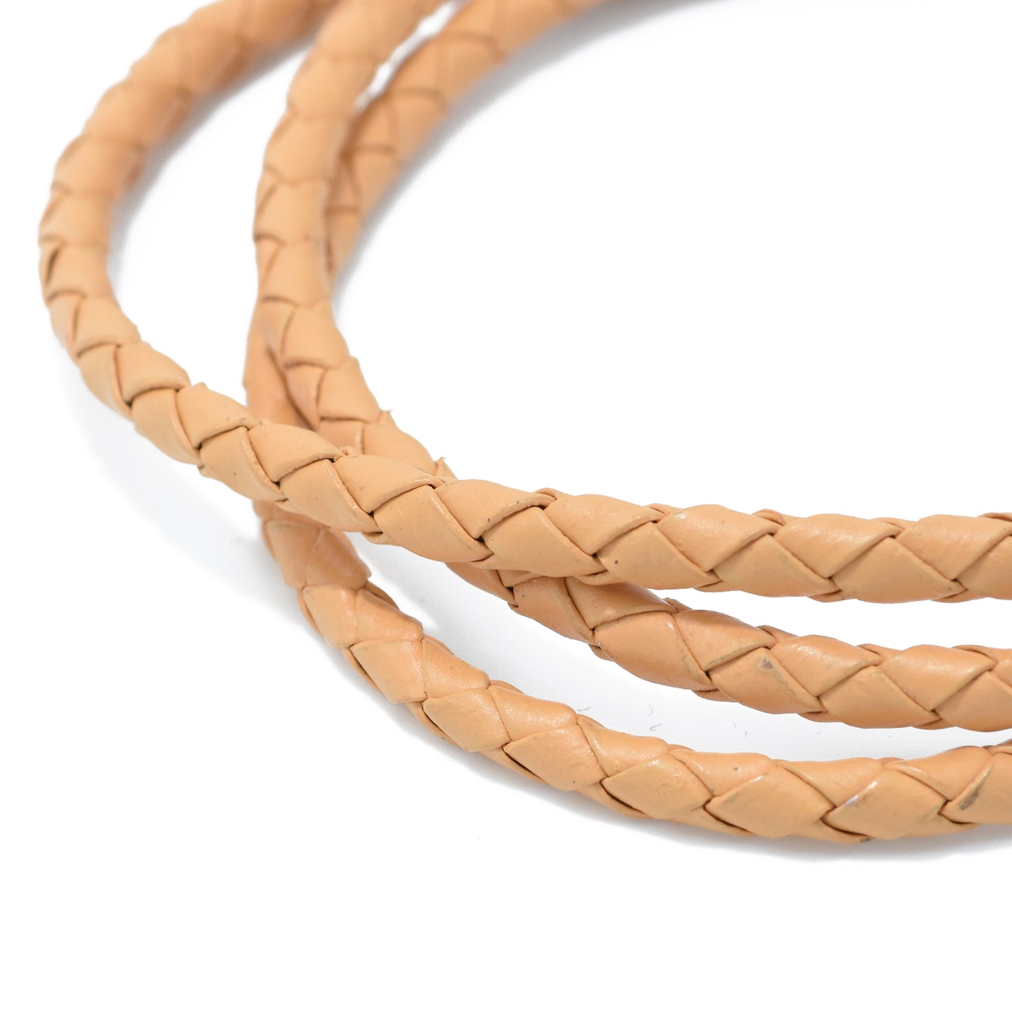 Leather cord braided Bolo cream 1m / Ø 5mm