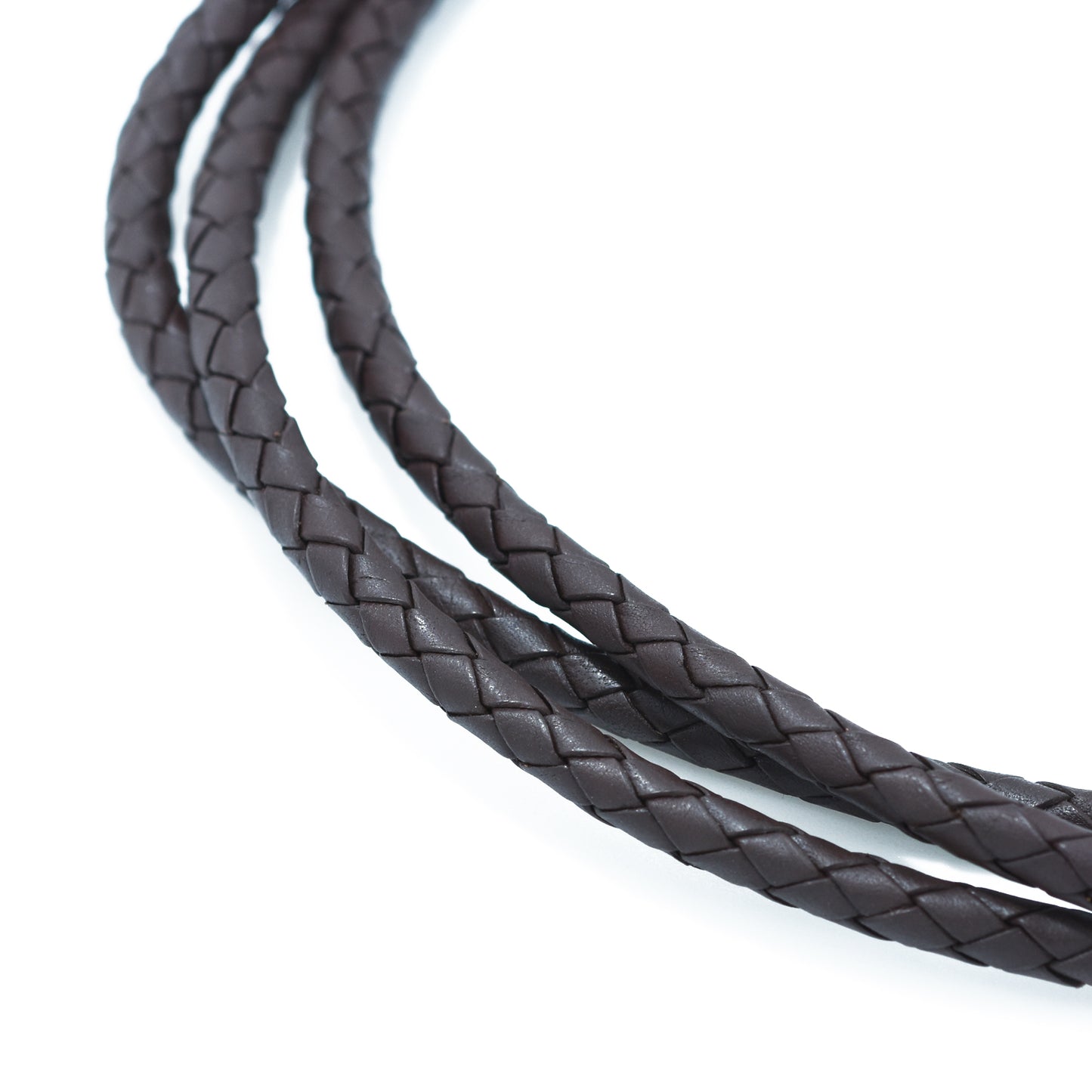 Leather cord braided bolo dusky pink 1m / Ø 5mm