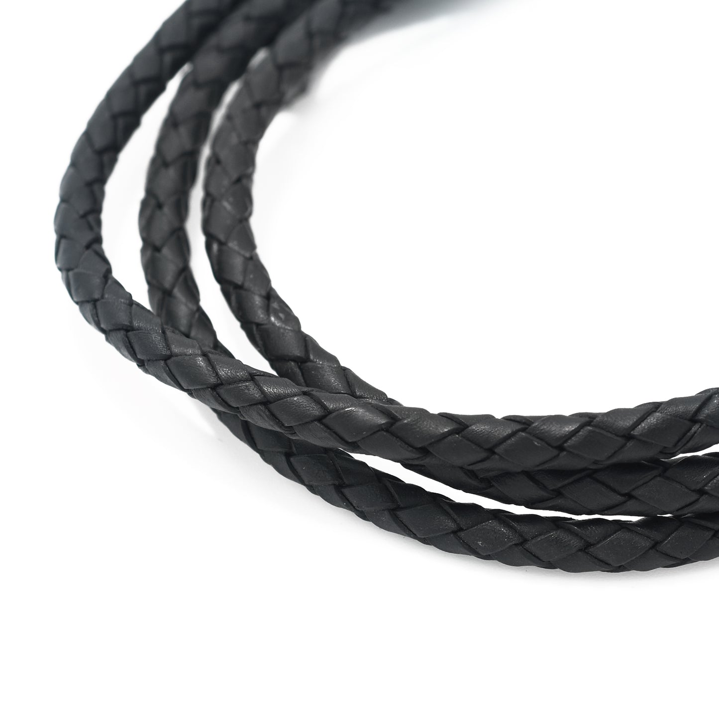 Leather cord braided bolo dusky pink 1m / Ø 5mm