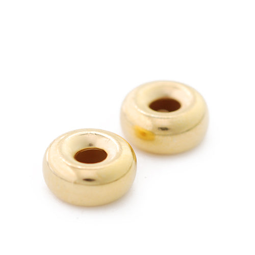 Donut Zwischenteil Spacer / 925er Silber vergoldet / Ø 9mm