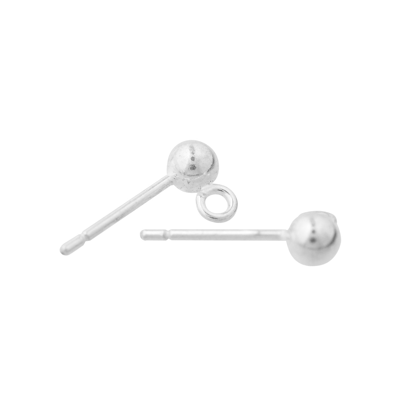 Ear studs with eyelet / 925 silver / 4 mm