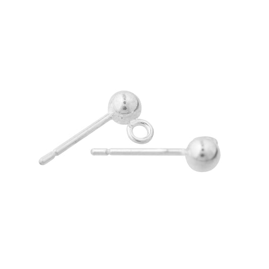 Ear studs with eyelet / 925 silver / 4 mm