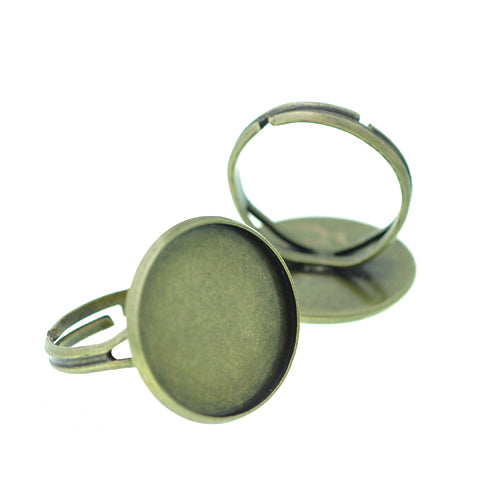 Cabochon ring blank / brass / for 18mm