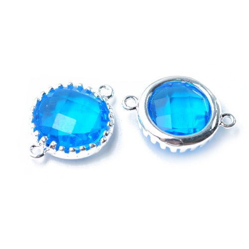 Crystal connector capri / silver colored / Ø 12 mm