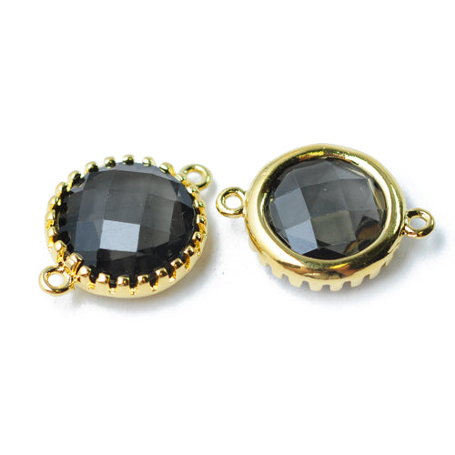 Crystal connector gray / gold colored / Ø 12 mm