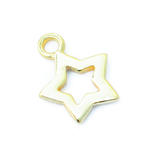 Star pendant / 925 silver gold plated / 6mm