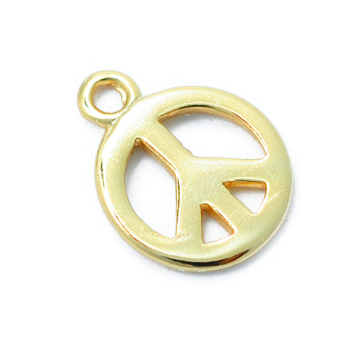 Peace pendant / 925 silver gold plated / Ø 6mm