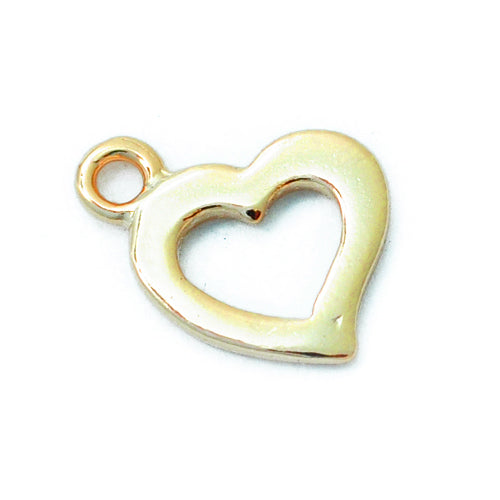 Heart pendant / 925 silver gold plated / 6mm
