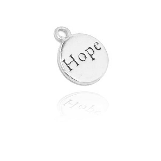 Hope plate pendant / 925 silver / Ø 7mm
