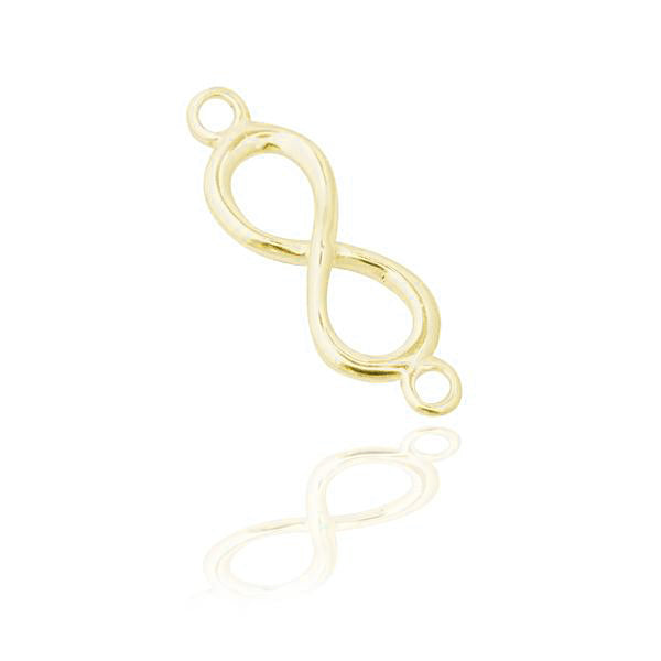 Infinity connector / 925 silver gold plated / 20mm