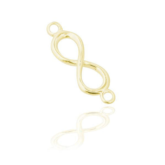 Infinity connector / 925 silver gold plated / 20mm