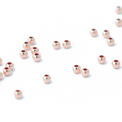 925 silver rose gold plated crimp beads / Ø 2.5mm