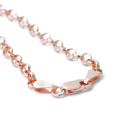 925 silver bracelet 19cm rose gold plated / Ø 3mm