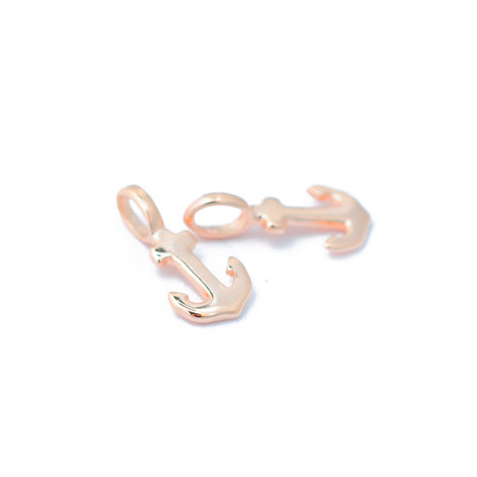 Anchor pendant / 925 silver rose gold plated / 8 mm