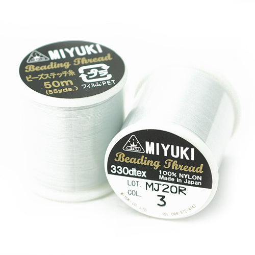 Miyuki Fädelgarn / grau / 50m  / 0,2mm / 330dtex Garn Rolle