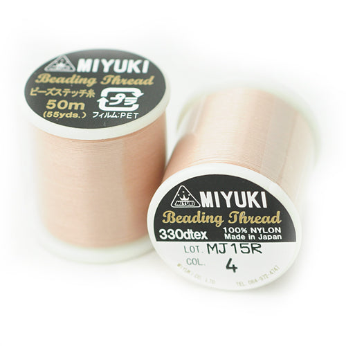 Miyuki Fädelgarn / lachs / 50m  / 0,2mm / 330dtex Garn Rolle