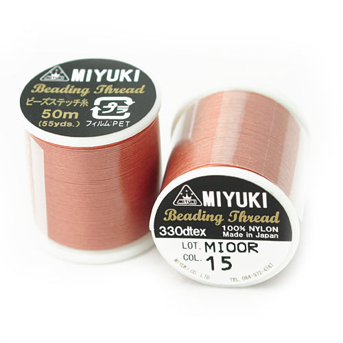 Miyuki threading thread / brown / 50m / 0.2mm / 330dtex thread roll