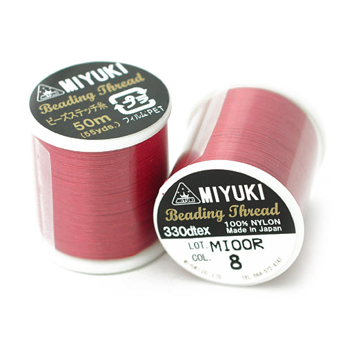 Miyuki Fädelgarn / rot / 50m / 0,2mm / 330dtex Garn Rolle