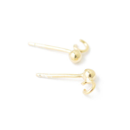 Ear studs with eyelet / 925 silver gold plated / 3mm