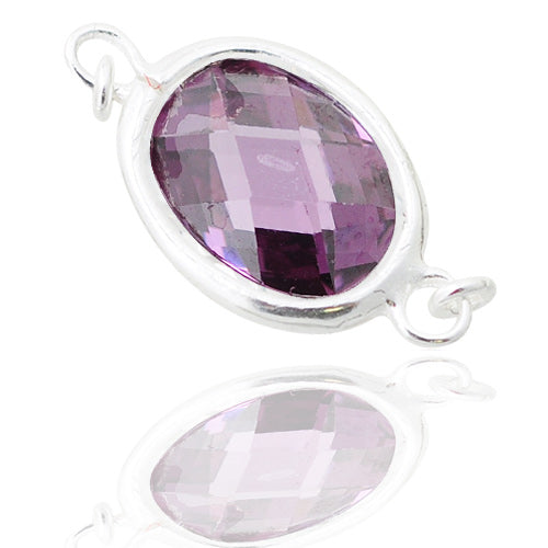 Tanzanite connector / 925 silver / 10mm